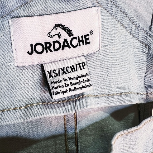 Jordache Light Bleach Wash Overalls Womens XS Cropped Straight Leg Stretch NWT - Picture 4 of 11